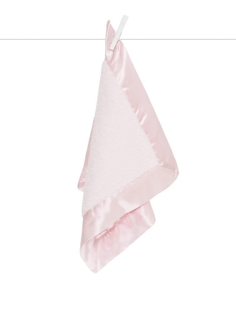 Little Giraffe Chenille Satin Blanky 17" x 17", Pink - Image 2